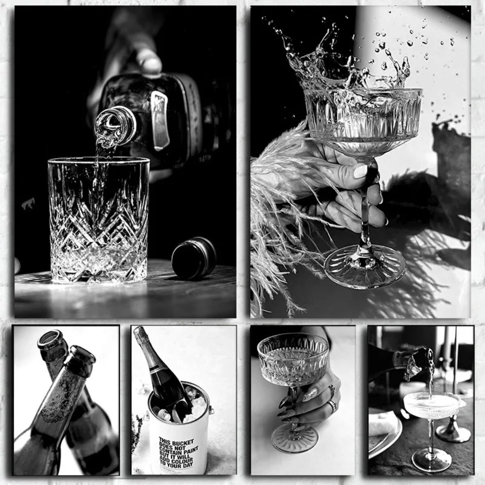 Whisky Beer And Wine - Póster de Alta Definición en blanco