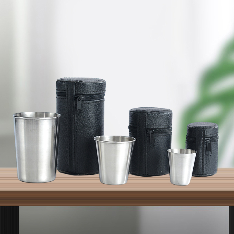 Juego de 4 Vasos de Acero Inox - Whisky Beer And Wine reseña y precio