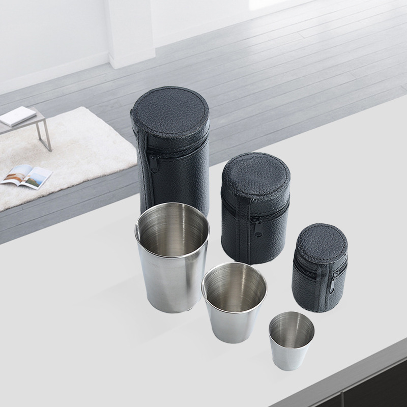 Juego de 4 Vasos de Acero Inox - Whisky Beer And Wine reseña y precio